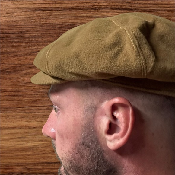 Vintage Newsboy Cap Beige Medium Suede Hat United Hatters Union Made - Picture 7 of 7